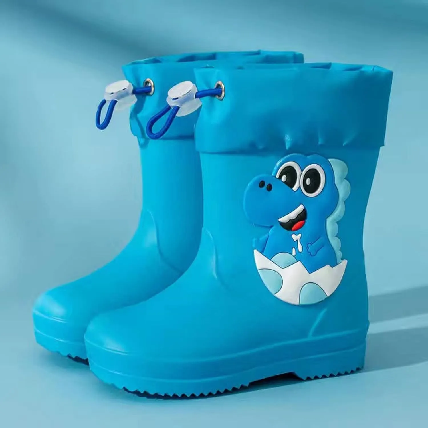 Toddler Dinosaur Rain Boots with Adjustable Buckle Infant Lightweight Non Slip Rainboots Kids Boys' Snow Boots