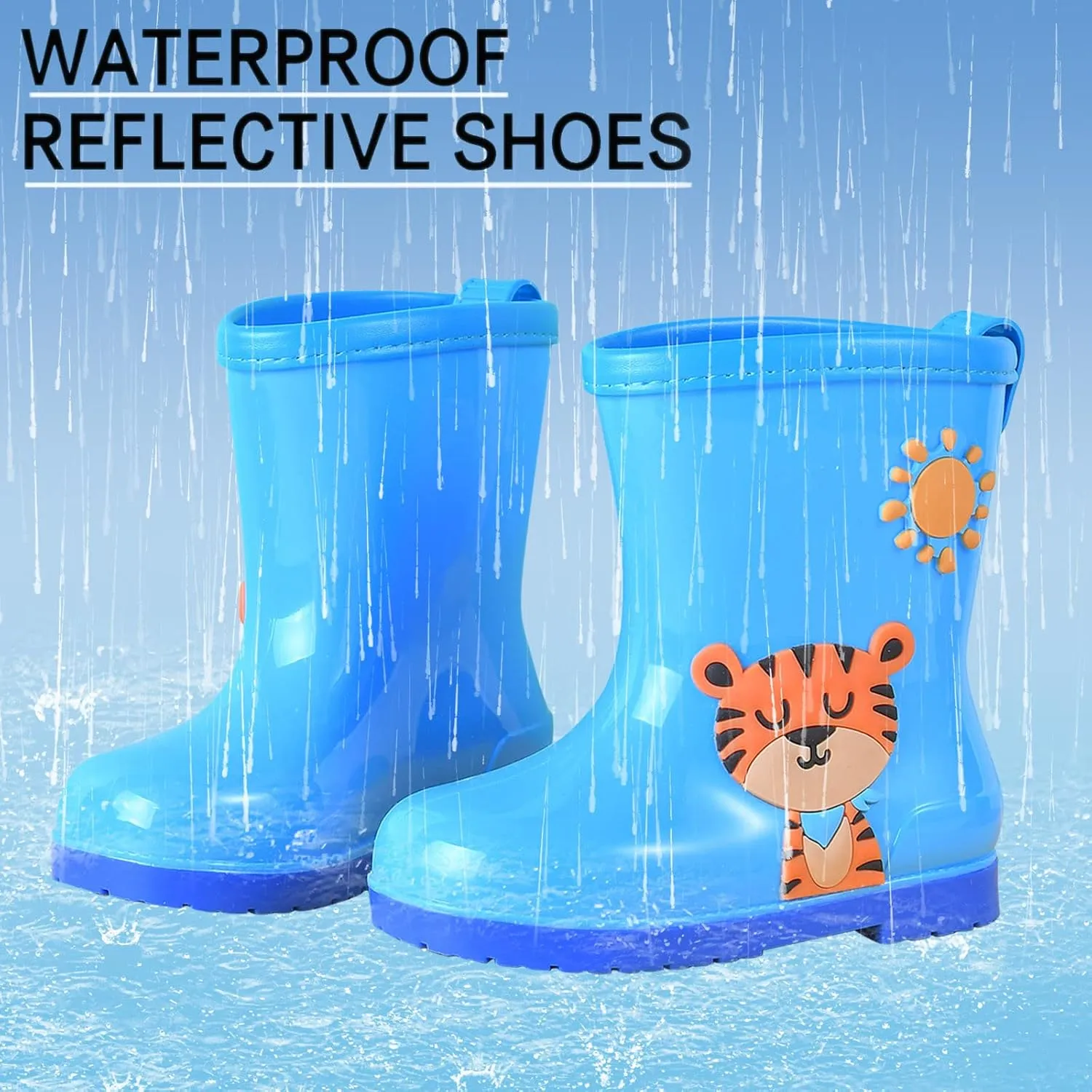 Toddler Rain Boots Baby Rain Boots Short Rain Boots for Toddler Easy-on Cute Lightweight ??aterproof Non Girls Heels