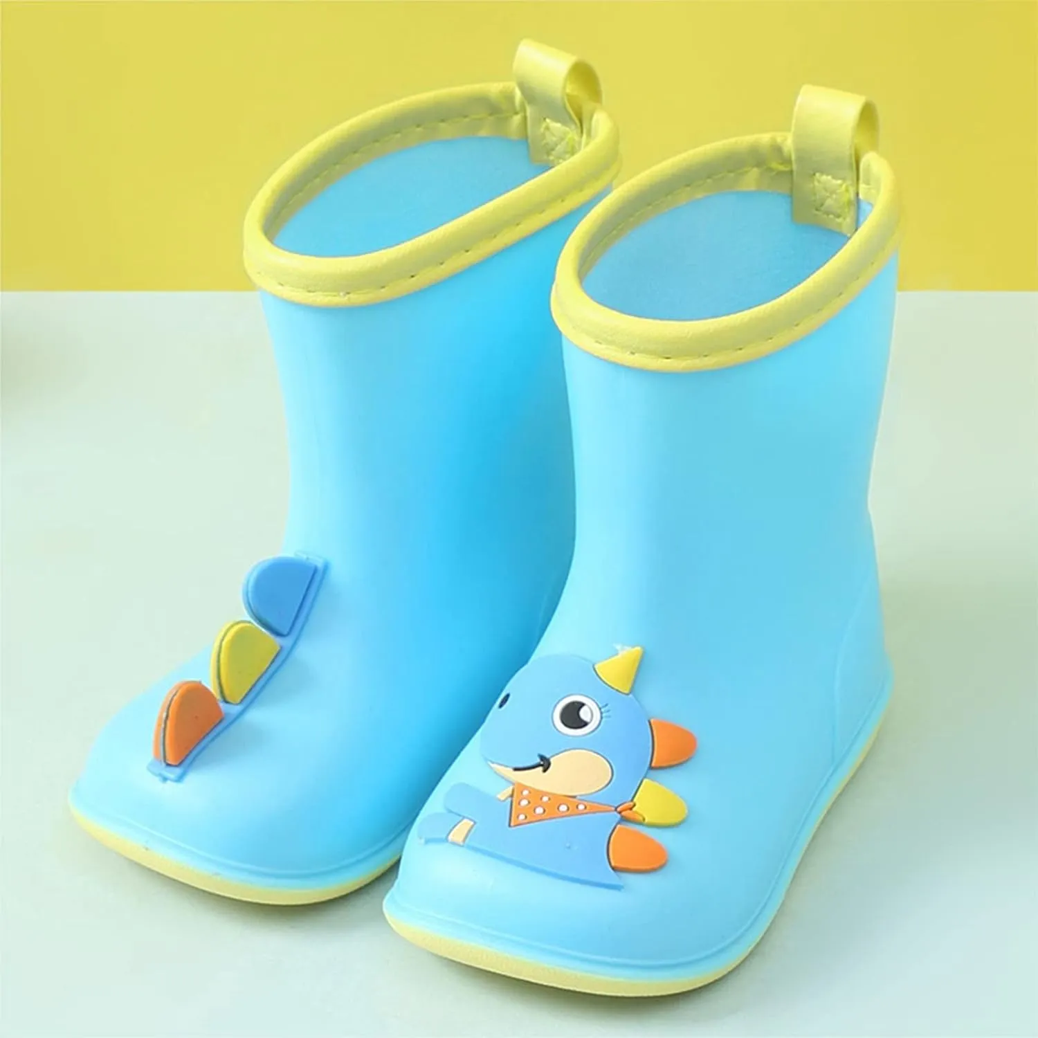 Toddler Slip On Rain Boots Kids Boys Girls Cute Cartoon Easy-on Lightweight Waterproof Easy On Garden Boots Large